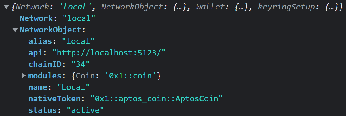 Local chainId set to the same value as the devnet chainId.